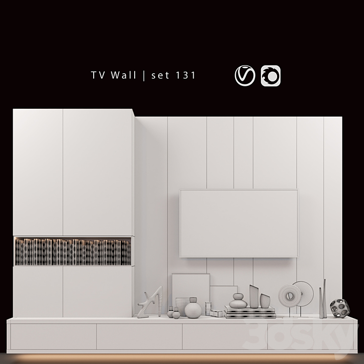 TV Wall | set 131 3DS Max - thumbnail 2