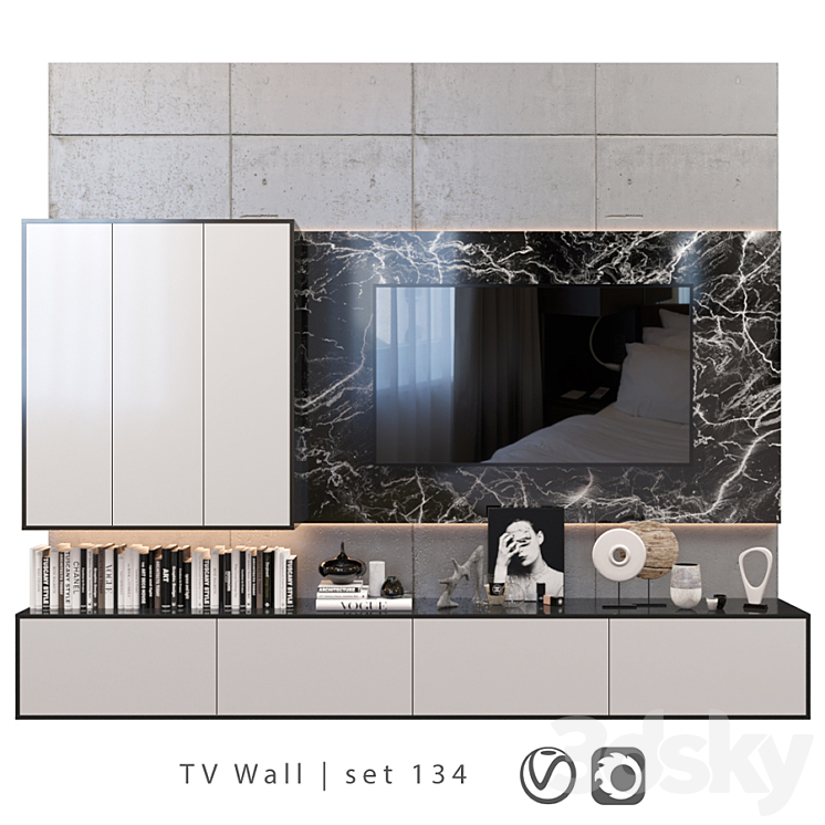 TV Wall | set 134 3DS Max - thumbnail 1