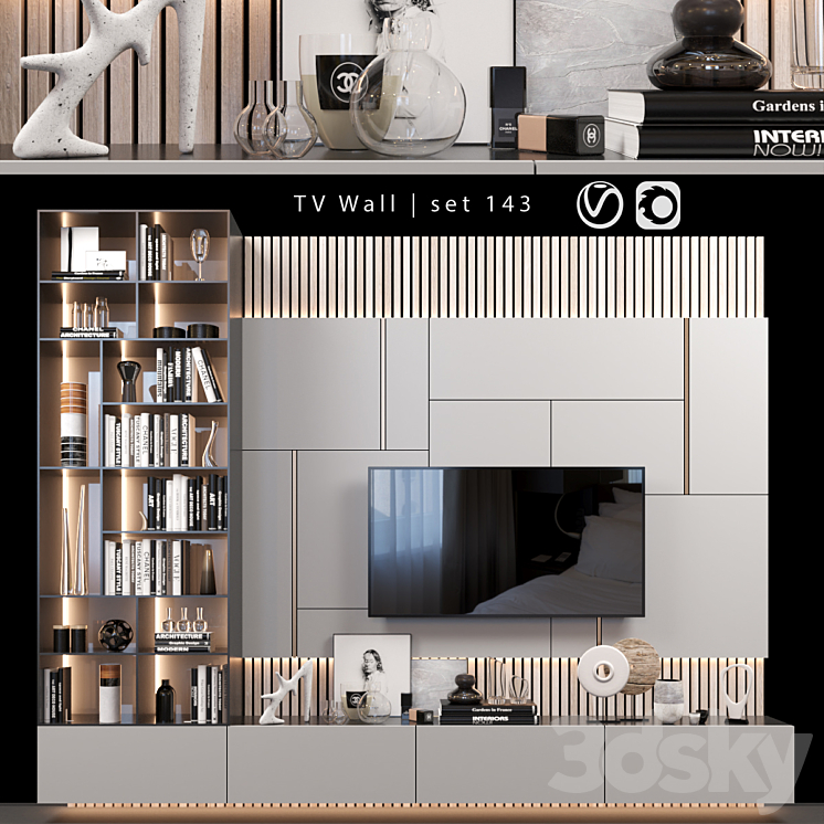 TV Wall | set 143 3DS Max - thumbnail 1