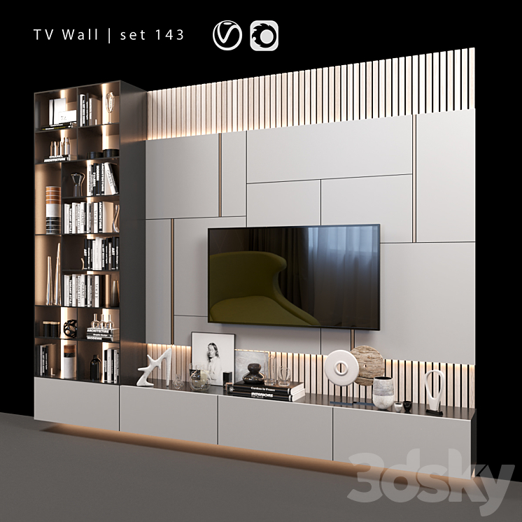 TV Wall | set 143 3DS Max - thumbnail 2