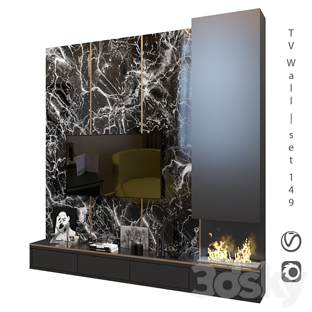 TV Wall | set 149 3DSMax File - thumbnail 2