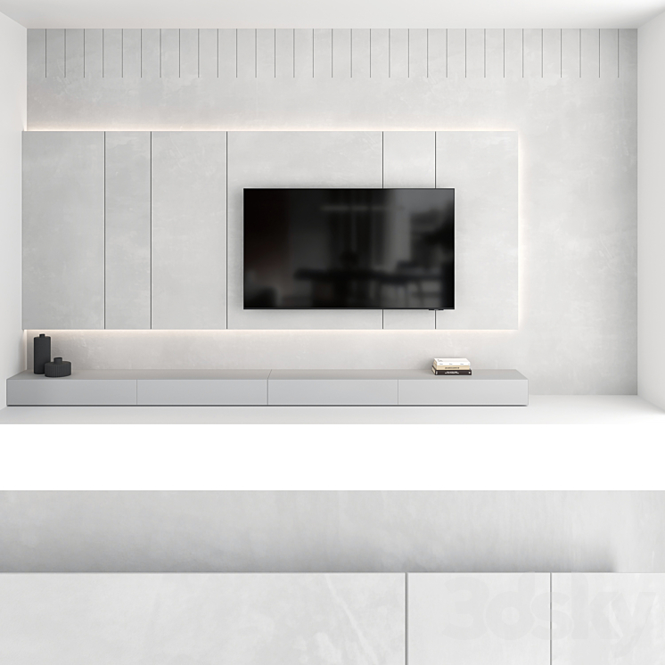 TV wall set 15 3DS Max Model - thumbnail 2