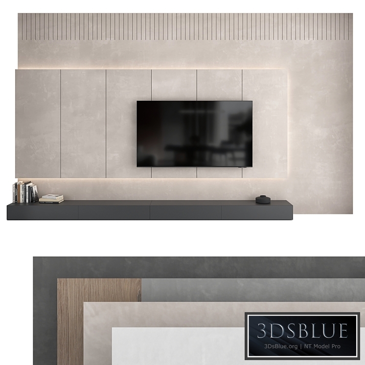 TV wall set 15 3DS Max - thumbnail 3