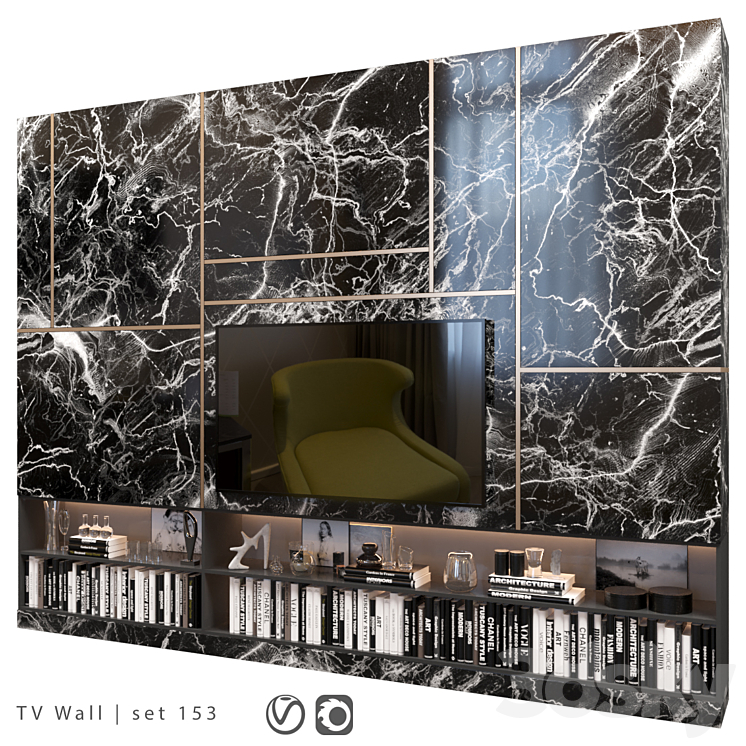 TV Wall | set 153 3DS Max - thumbnail 2