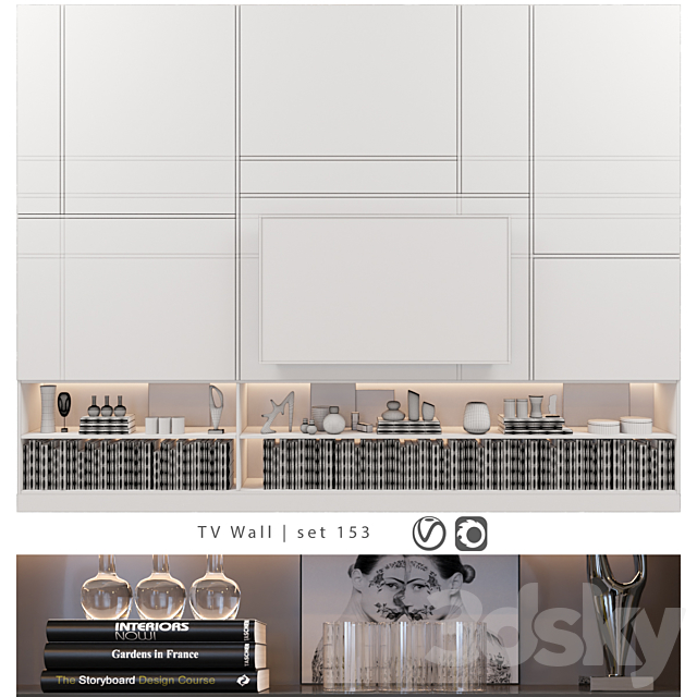 TV Wall | set 153 3DSMax File - thumbnail 3