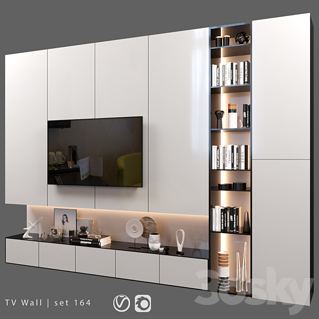 TV Wall | set 164 3DS Max Model - thumbnail 2