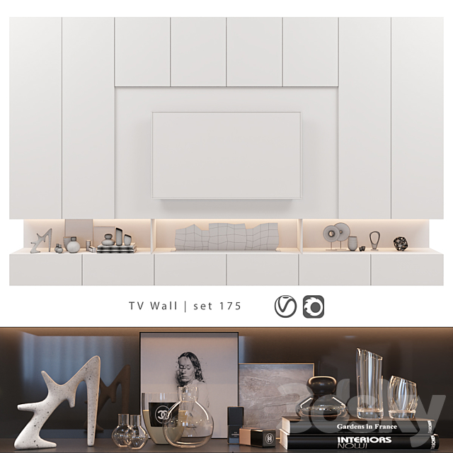 TV Wall | set 175 3DS Max Model - thumbnail 2