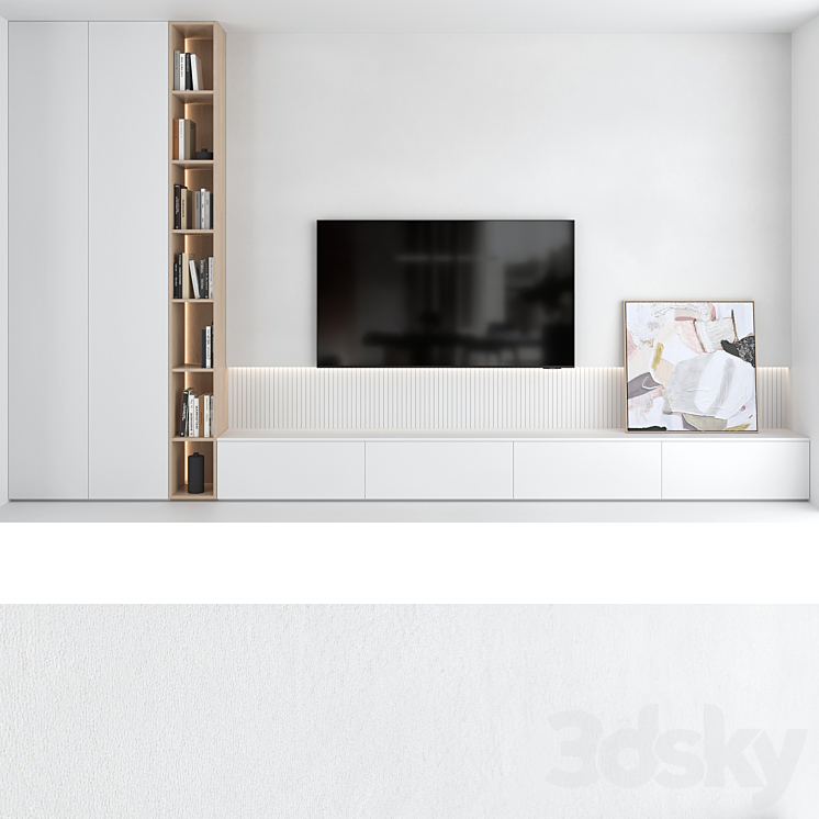 TV wall set 18 3DS Max Model - thumbnail 2