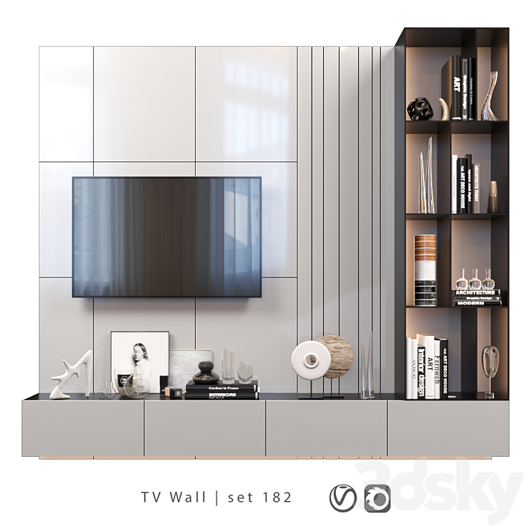 TV Wall | set 182 3DS Max - thumbnail 1