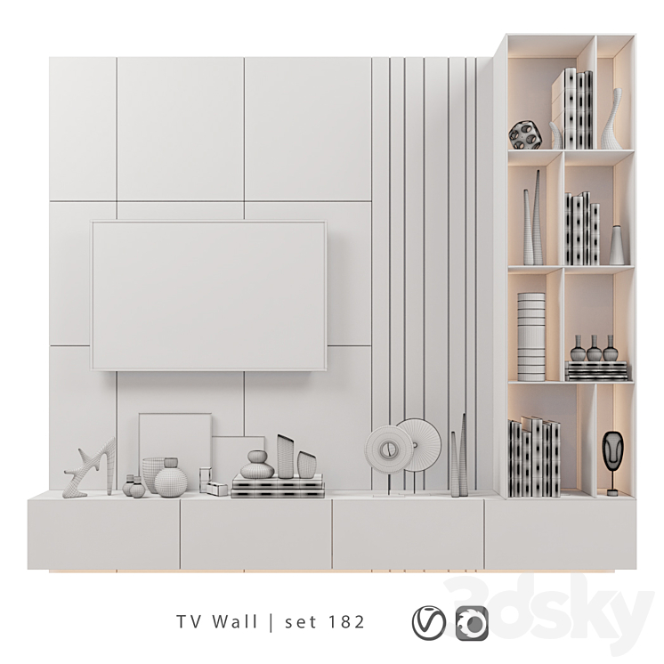 TV Wall | set 182 3DS Max - thumbnail 2