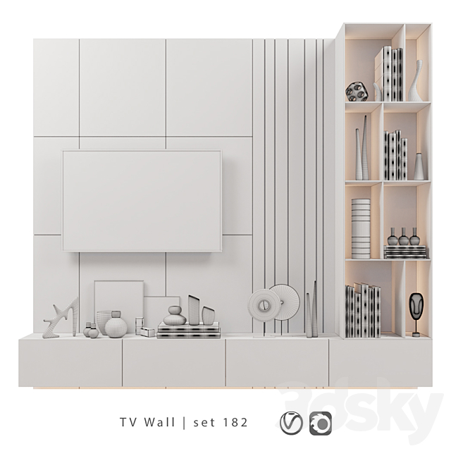 TV Wall | set 182 3DSMax File - thumbnail 2