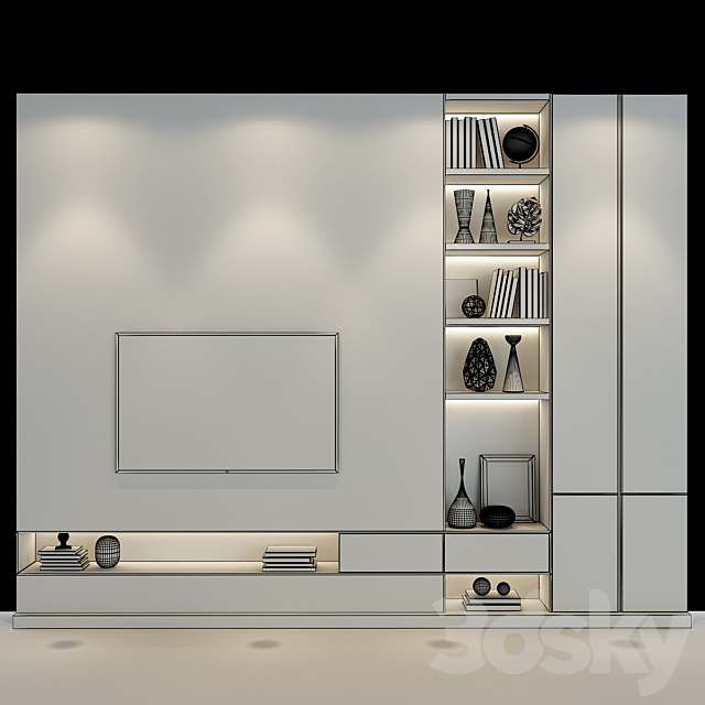 TV Wall | set 183 3DS Max Model - thumbnail 2