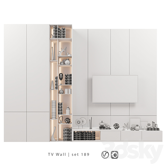 TV Wall | set 189 3DS Max Model - thumbnail 2