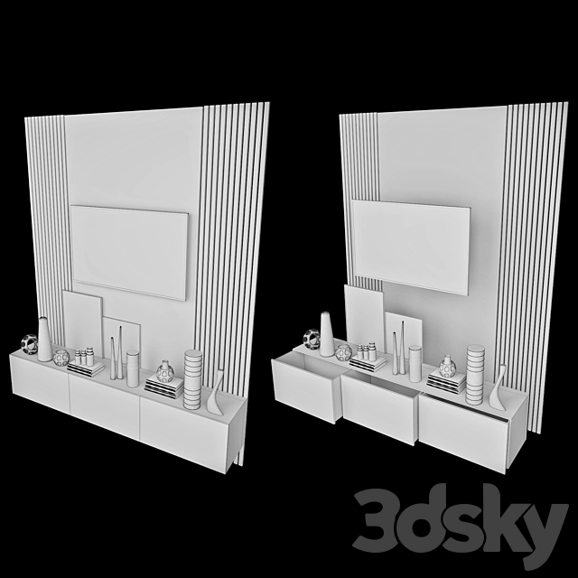 TV Wall | set 20 3DSMax File - thumbnail 3