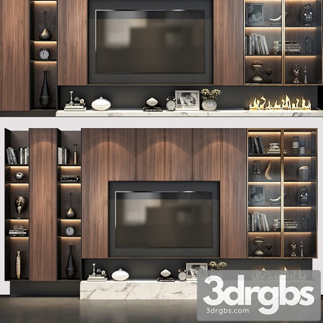 TV Wall Set 215 1 3dsmax Download - thumbnail 1