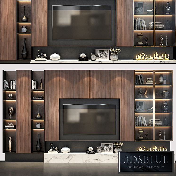 TV wall set 215 3DS Max - thumbnail 3