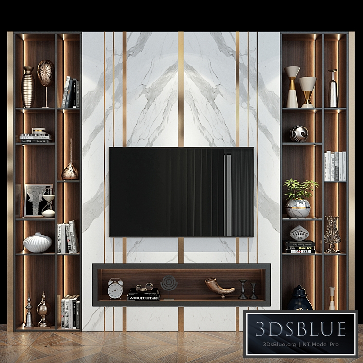 TV wall set 292 3DS Max - thumbnail 3