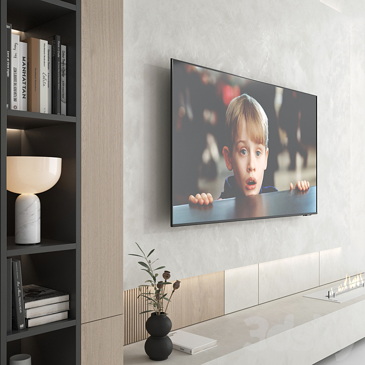 TV wall set 30 3DS Max Model - thumbnail 2