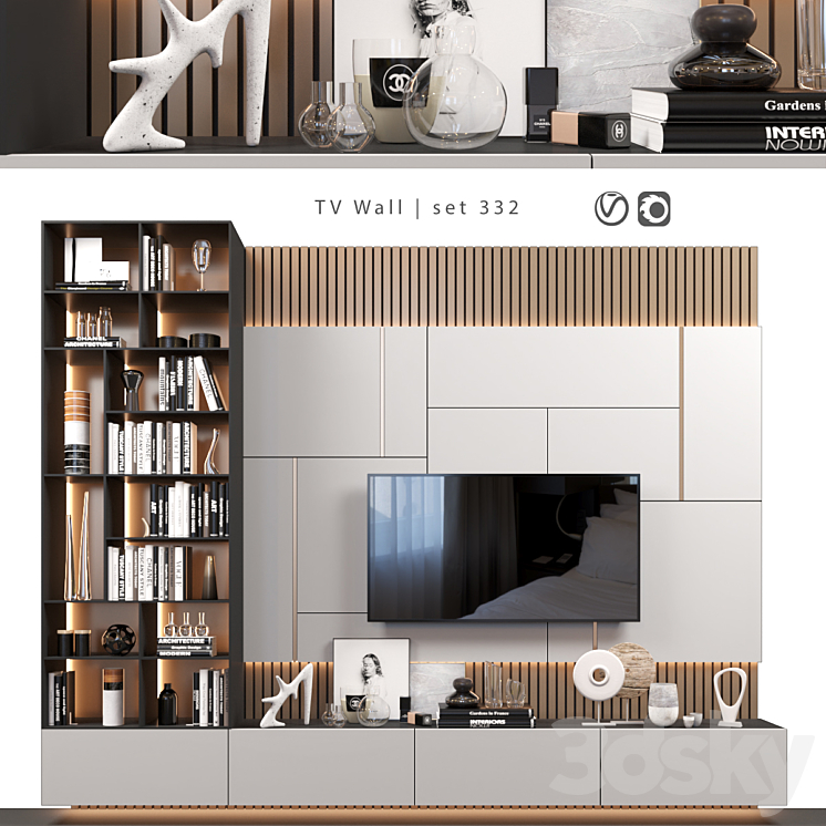 TV Wall | set 332 3DS Max - thumbnail 1