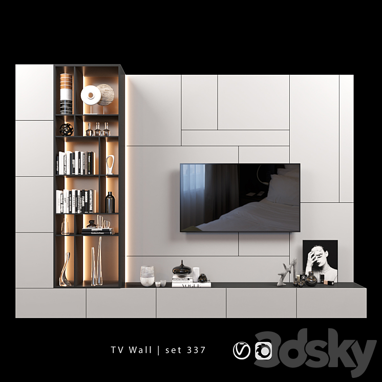 TV Wall | set 337 3DS Max - thumbnail 1