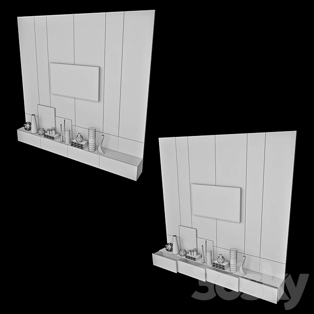 TV Wall | set 35 3DSMax File - thumbnail 3