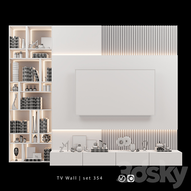 TV Wall | set 354 3DSMax File - thumbnail 2