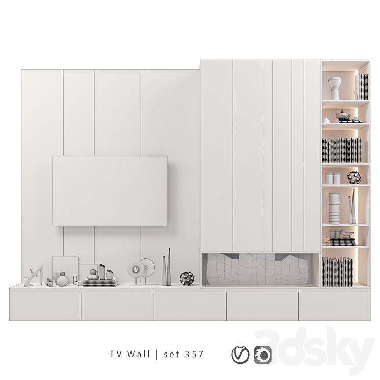 TV Wall | set 357 3DS Max - thumbnail 2