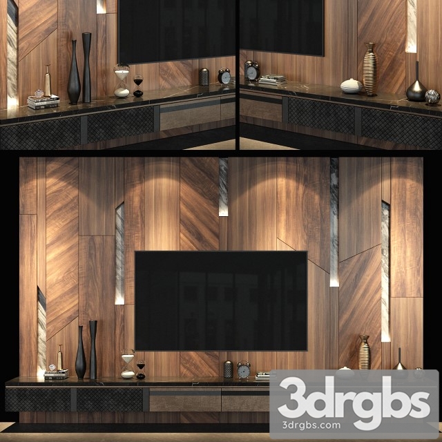 TV WALL Set 3dsmax Download - thumbnail 1