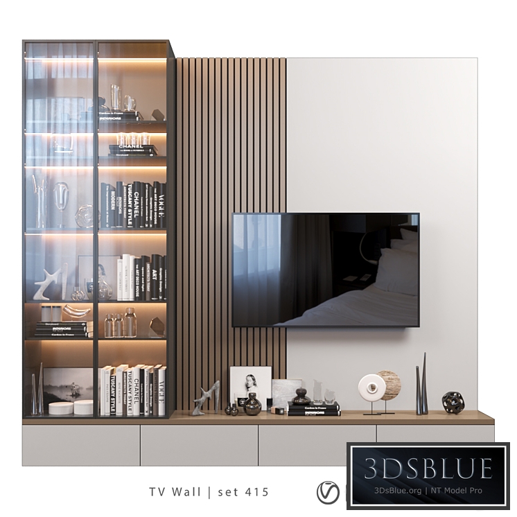 TV Wall | set 415 3DS Max - thumbnail 3