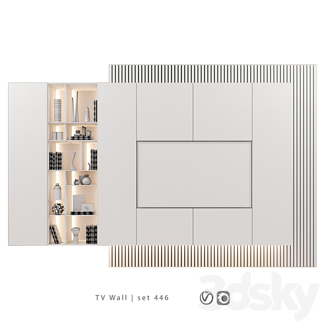 TV Wall | set 446 3DSMax File - thumbnail 2