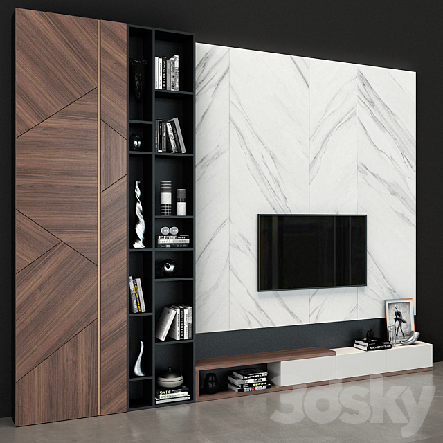 TV Wall set 46 3DSMax File - thumbnail 2