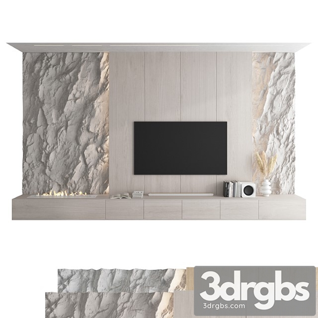 TV Wall Set 49 3dsmax Download - thumbnail 1