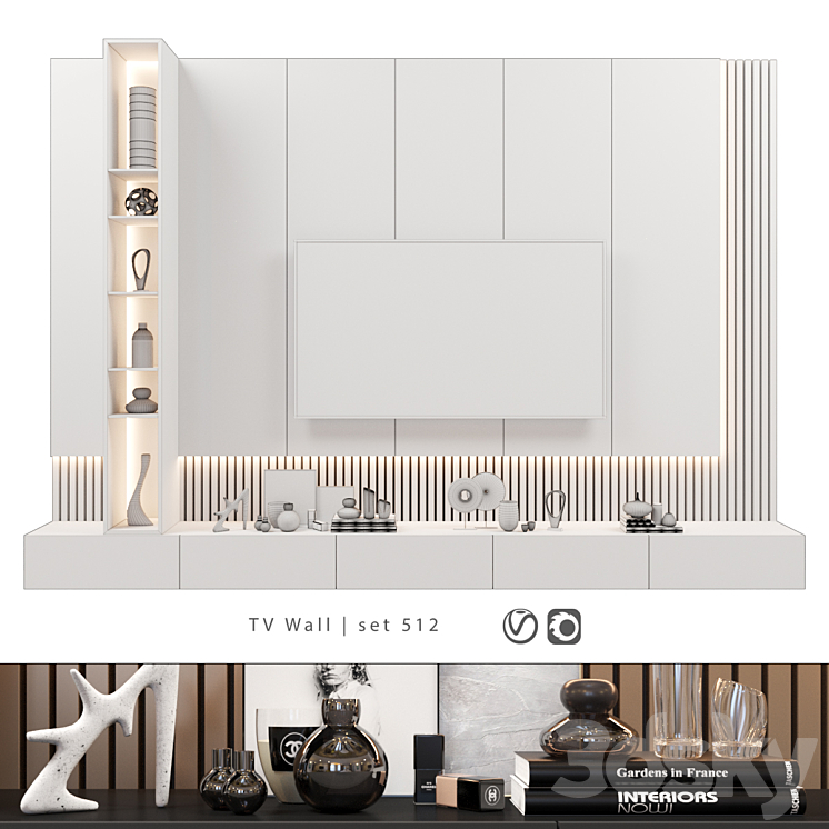 TV Wall | set 512 3DS Max Model - thumbnail 2