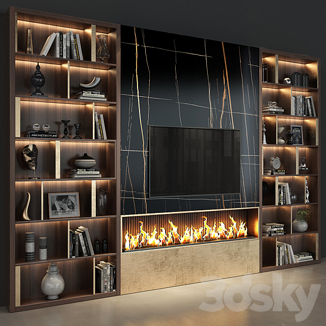 TV wall set 55 3DSMax File - thumbnail 3