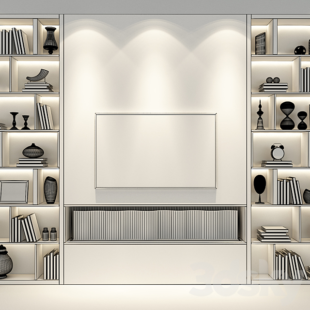 TV wall set 55 3DSMax File - thumbnail 4