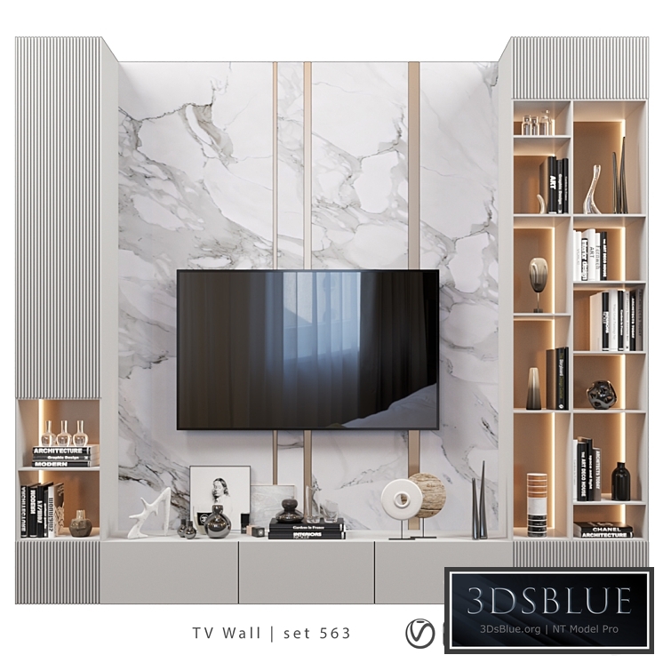 TV Wall | set 563 3DS Max - thumbnail 3