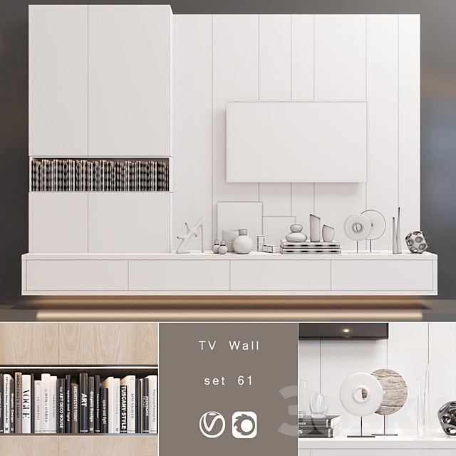 TV Wall | set 61 3DS Max Model - thumbnail 2