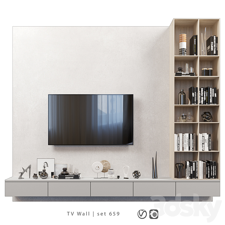 TV Wall | set 659 3DS Max Model - thumbnail 1