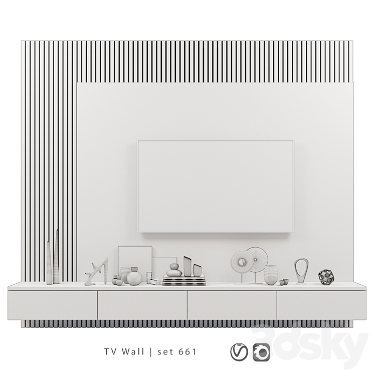 TV Wall | set 661 3DS Max Model - thumbnail 2