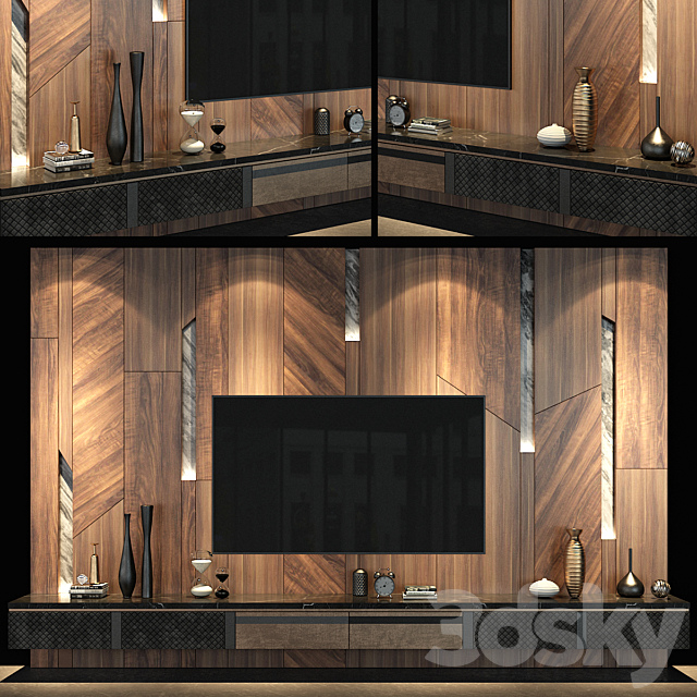 TV Wall set 69 3DSMax File - thumbnail 1