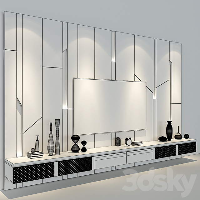 TV Wall set 69 3DSMax File - thumbnail 4