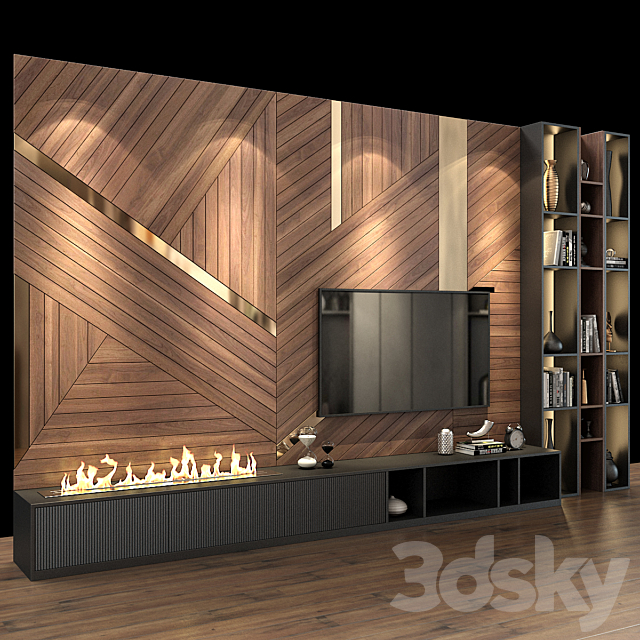 TV Wall set 78 3DSMax File - thumbnail 2