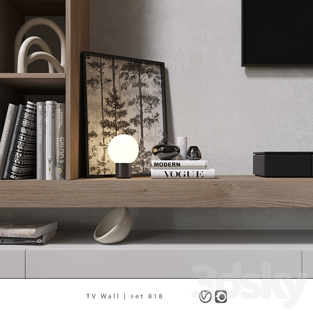 TV Wall | set 818 3DS Max Model - thumbnail 2