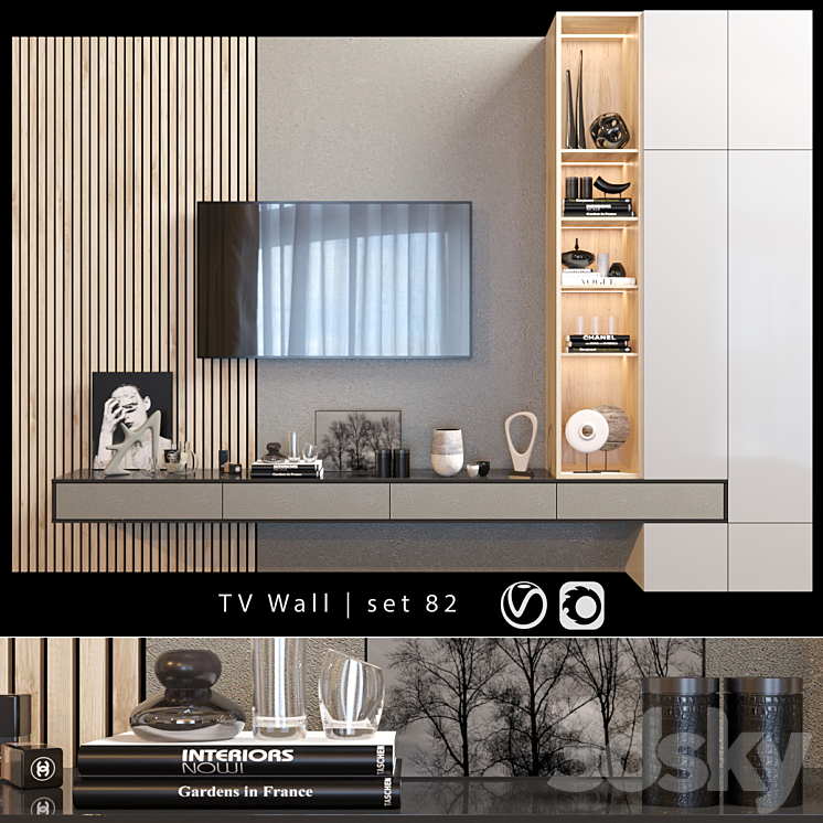 TV Wall | set 82 3DS Max - thumbnail 1