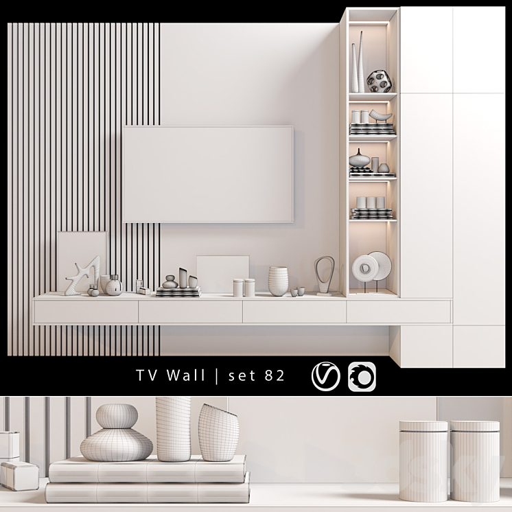 TV Wall | set 82 3DS Max - thumbnail 2