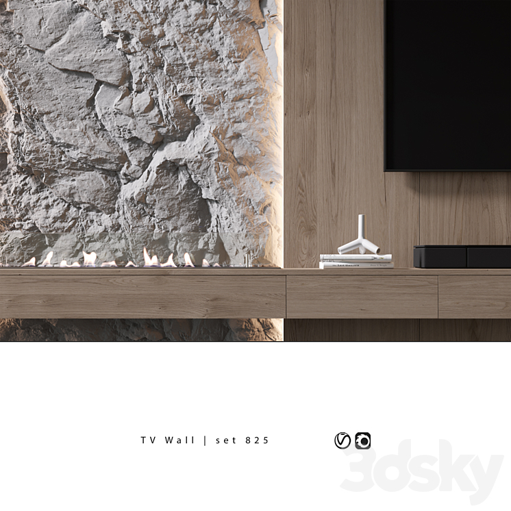 TV Wall | set 825 3DS Max - thumbnail 2