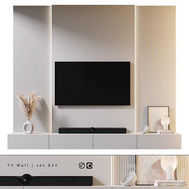 TV Wall | set 834 3DS Max Model - thumbnail 1