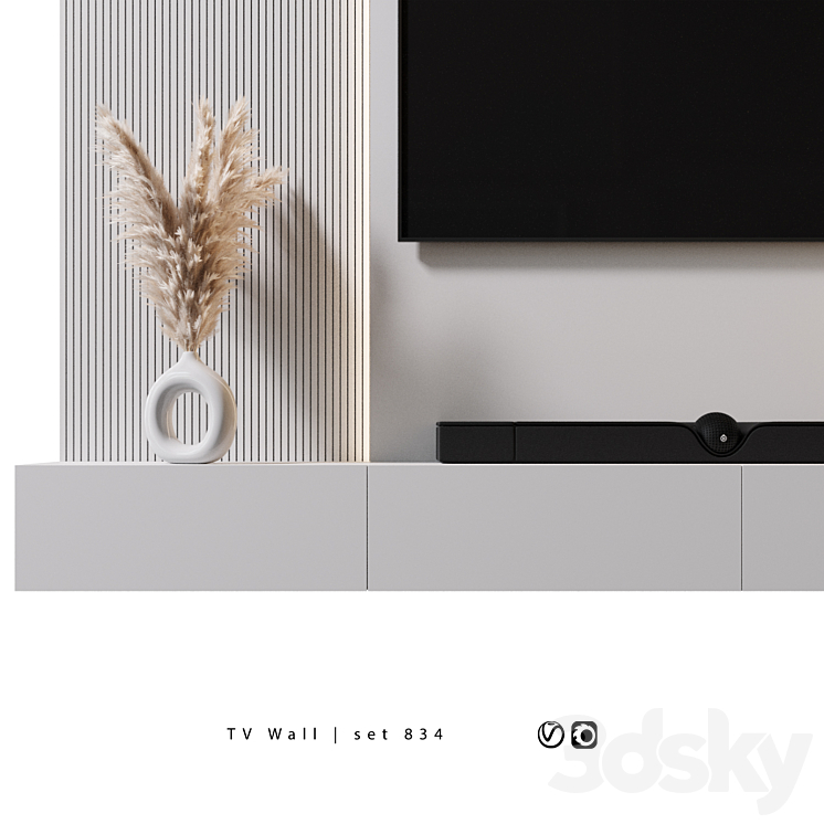 TV Wall | set 834 3DS Max Model - thumbnail 2