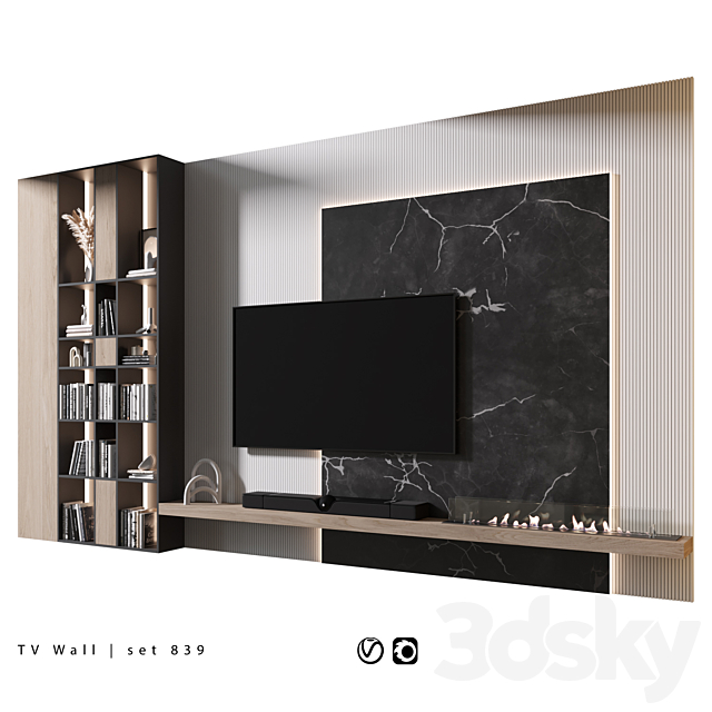 TV Wall | set 839 3DS Max Model - thumbnail 4