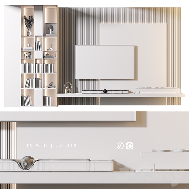 TV Wall | set 839 3DS Max Model - thumbnail 5